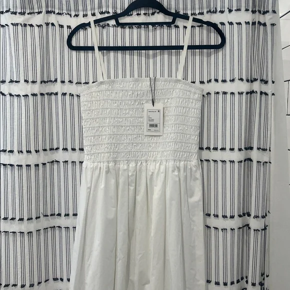 Theory cotton poplin smocked midi dress - new with tags sz m - Picture 3 of 8